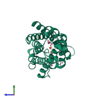 PDB entry 3c02 coloured by chain, side view.