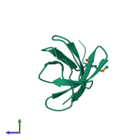 PDB entry 3c0c coloured by chain, side view.