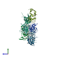 PDB entry 3c0d coloured by chain, side view.