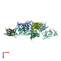 PDB entry 3c0d coloured by chain, top view.