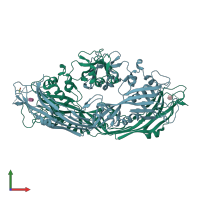 PDB entry 3c0o coloured by chain, front view.
