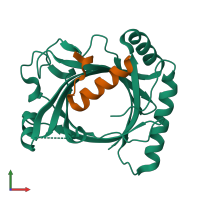 PDB entry 3c0t coloured by chain, front view.