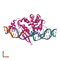 PDB entry 3c0x coloured by chain, front view.