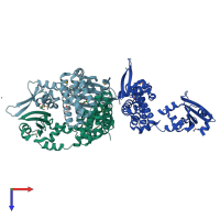 PDB entry 3c18 coloured by chain, top view.