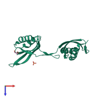 PDB entry 3c19 coloured by chain, top view.