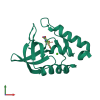 PDB entry 3c1f coloured by chain, front view.