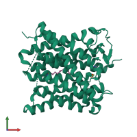 PDB entry 3c1h coloured by chain, front view.
