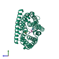 PDB entry 3c1h coloured by chain, side view.