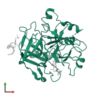 Thrombin heavy chain in PDB entry 3c1k, assembly 1, front view.