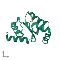 PDB entry 3c1r coloured by chain, front view.