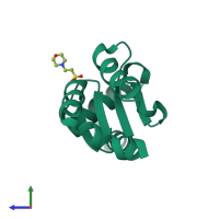 PDB entry 3c1r coloured by chain, side view.