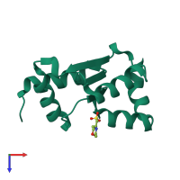 PDB entry 3c1r coloured by chain, top view.