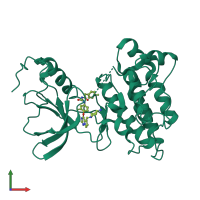 PDB entry 3c1x coloured by chain, front view.