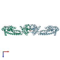 PDB entry 3c1y coloured by chain, top view.