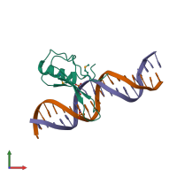 PDB entry 3c2i coloured by chain, front view.