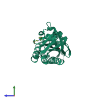PDB entry 3c30 coloured by chain, side view.