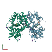 PDB entry 3c35 coloured by chain, front view.