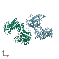 PDB entry 3c39 coloured by chain, front view.