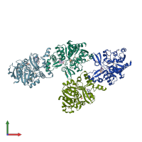 PDB entry 3c3d coloured by chain, front view.