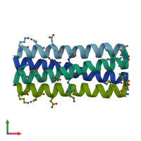 PDB entry 3c3f coloured by chain, front view.