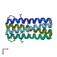 PDB entry 3c3f coloured by chain, top view.