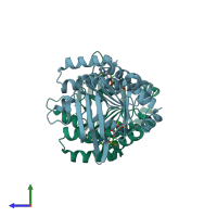 PDB entry 3c41 coloured by chain, side view.