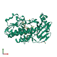 PDB entry 3c4a coloured by chain, front view.