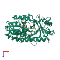 PDB entry 3c4a coloured by chain, top view.