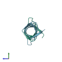 PDB entry 3c4s coloured by chain, side view.