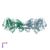 PDB entry 3c4w coloured by chain, top view.