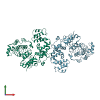 PDB entry 3c4y coloured by chain, front view.