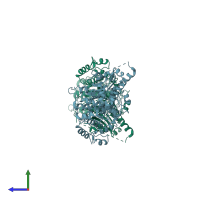 PDB entry 3c4y coloured by chain, side view.
