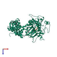 PDB entry 3c4z coloured by chain, top view.