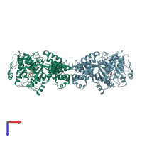 PDB entry 3c50 coloured by chain, top view.