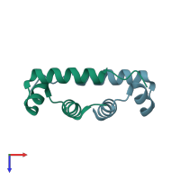 PDB entry 3c57 coloured by chain, top view.