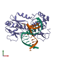 PDB entry 3c58 coloured by chain, front view.