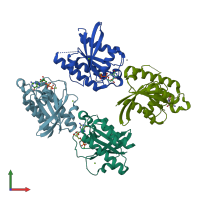 PDB entry 3c5c coloured by chain, front view.