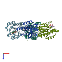 PDB entry 3c5c coloured by chain, top view.