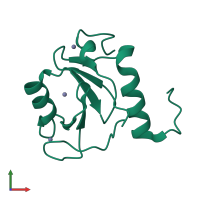 PDB entry 3c5k coloured by chain, front view.