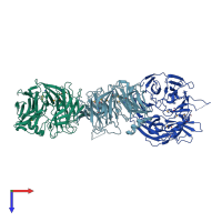 PDB entry 3c5m coloured by chain, top view.