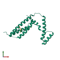 PDB entry 3c64 coloured by chain, front view.
