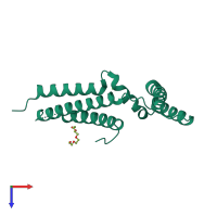 PDB entry 3c64 coloured by chain, top view.