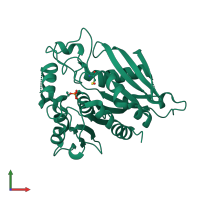 PDB entry 3c6b coloured by chain, front view.