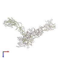 PDB entry 3c6d coloured by chain, top view.