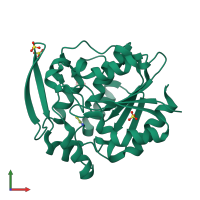 PDB entry 3c70 coloured by chain, front view.