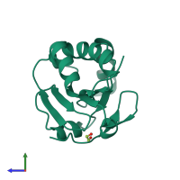 PDB entry 3c71 coloured by chain, side view.