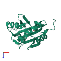 PDB entry 3c71 coloured by chain, top view.