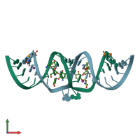 PDB entry 3c7r coloured by chain, front view.