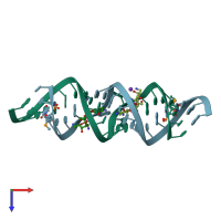 PDB entry 3c7r coloured by chain, top view.