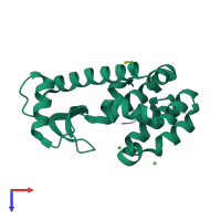 PDB entry 3c7w coloured by chain, top view.